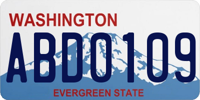 WA license plate ABD0109