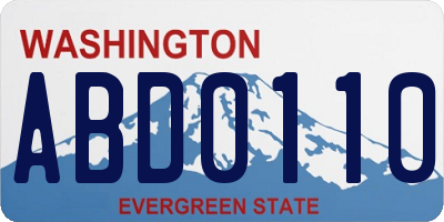 WA license plate ABD0110