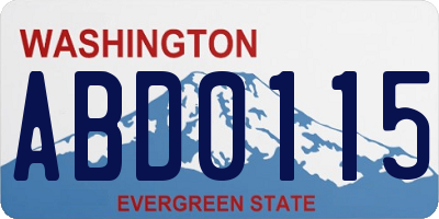 WA license plate ABD0115