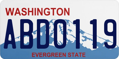 WA license plate ABD0119