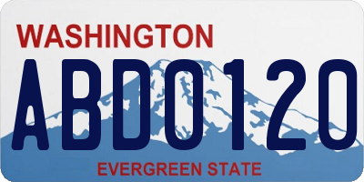WA license plate ABD0120