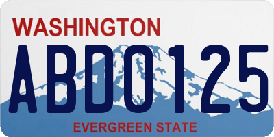 WA license plate ABD0125