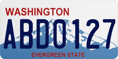 WA license plate ABD0127