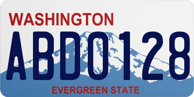 WA license plate ABD0128