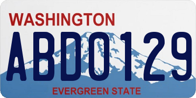 WA license plate ABD0129