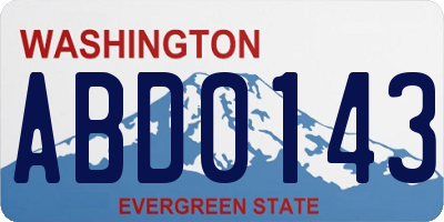 WA license plate ABD0143