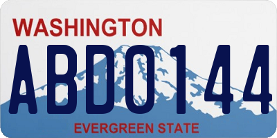 WA license plate ABD0144
