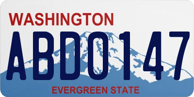 WA license plate ABD0147
