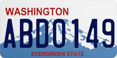 WA license plate ABD0149
