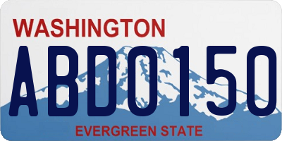 WA license plate ABD0150