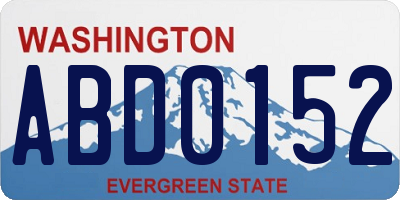 WA license plate ABD0152