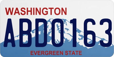 WA license plate ABD0163