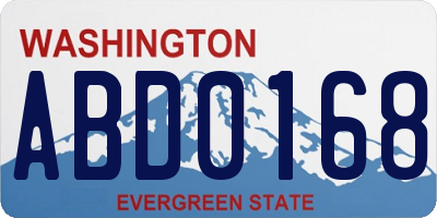 WA license plate ABD0168