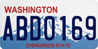 WA license plate ABD0169