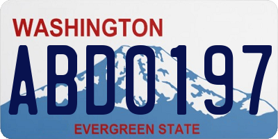 WA license plate ABD0197