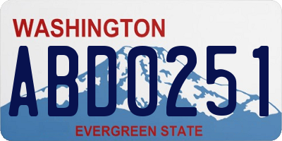 WA license plate ABD0251