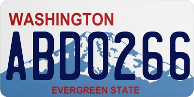 WA license plate ABD0266