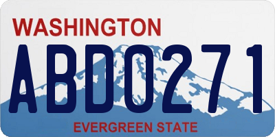 WA license plate ABD0271