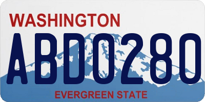 WA license plate ABD0280