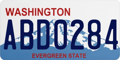 WA license plate ABD0284