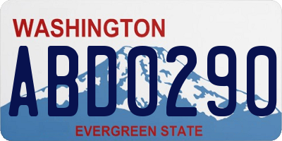 WA license plate ABD0290