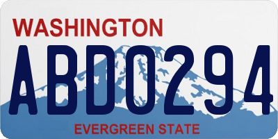 WA license plate ABD0294