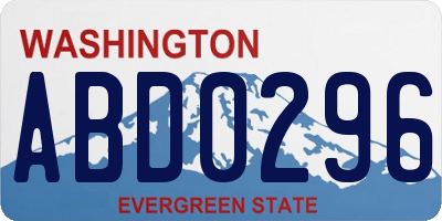 WA license plate ABD0296