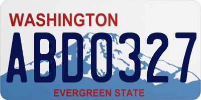 WA license plate ABD0327