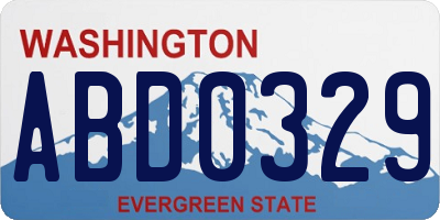 WA license plate ABD0329