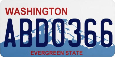 WA license plate ABD0366