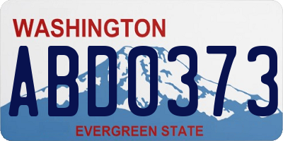 WA license plate ABD0373