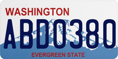 WA license plate ABD0380