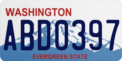 WA license plate ABD0397
