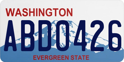WA license plate ABD0426