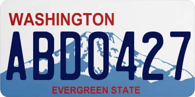 WA license plate ABD0427