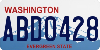 WA license plate ABD0428