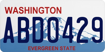 WA license plate ABD0429