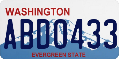 WA license plate ABD0433