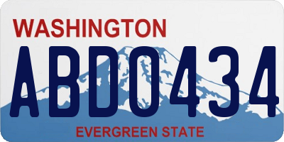 WA license plate ABD0434