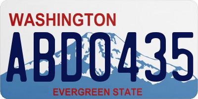 WA license plate ABD0435