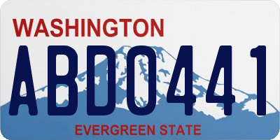 WA license plate ABD0441