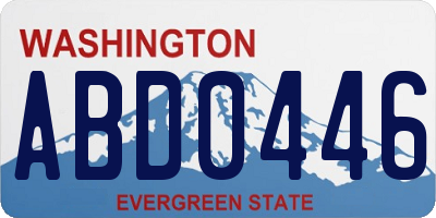 WA license plate ABD0446