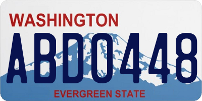 WA license plate ABD0448