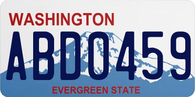 WA license plate ABD0459