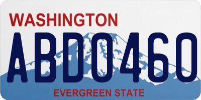 WA license plate ABD0460