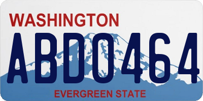 WA license plate ABD0464