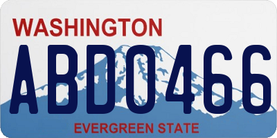 WA license plate ABD0466