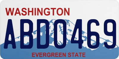 WA license plate ABD0469