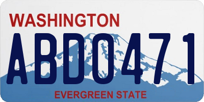 WA license plate ABD0471