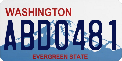 WA license plate ABD0481
